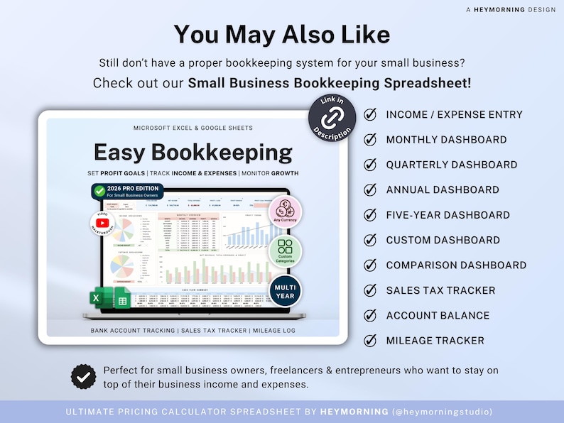 Product Pricing Calculator Spreadsheet Small Business Pricing Template Google Sheets Handmade Product Cost Calculator Excel Profit Margin image 10