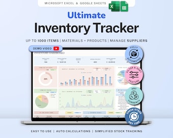 Inventory Tracker Spreadsheet for Small Business Inventory Template Google Sheets Excel Product Material Inventory Management Order Tracking