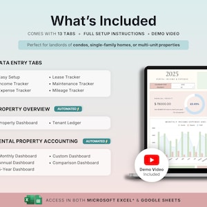 Rental Property Bookkeeping Google Sheets Landlord Spreadsheet Multi Property Income and Expense Tracker Excel Tenant Tracker Rent Payment image 2