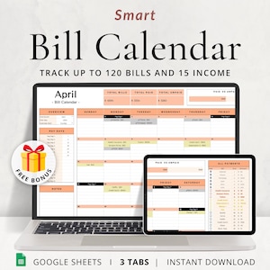 Automated Bill Calendar Google Sheets Smart Bill Tracker Spreadsheet Monthly Bill Planner Subscription Tracker Dashboard Bill Organizer