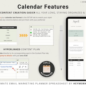 Email Content Calendar Spreadsheet Email Marketing Planner Google Sheets Email Newsletter Schedule Template Digital Email Ideas Organizer image 7