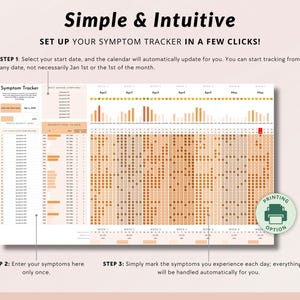 Symptom Tracker Google Sheet Chronic Illness Pain Tracker Spreadsheet Daily Symptom Frequency Chart Template Symptom Journal Medical Tracker image 3