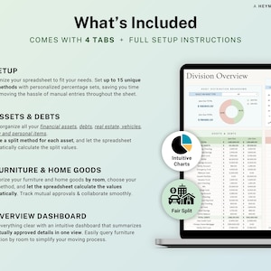 Divorce Planner Spreadsheet Asset Division Google Sheets Divorce Financial Settlement Property & Debt Split Separation Agreement Transition image 2