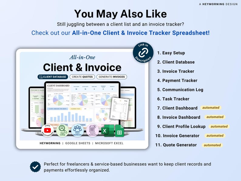 Client Tracker Google Sheets Excel CRM Client Manager Template Small Business Lead Management Spreadsheet Task Tracker Communication Log image 11