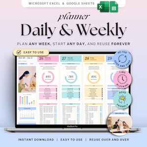 Weekly Planner Daily Schedule Google Sheets ADHD Weekly Time Blocking Planner Routine To Do List Excel Spreadsheet Productivity Template