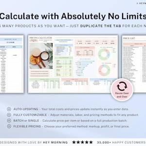Product Pricing Calculator Spreadsheet Small Business Pricing Template Google Sheets Handmade Product Cost Calculator Excel Profit Margin image 7