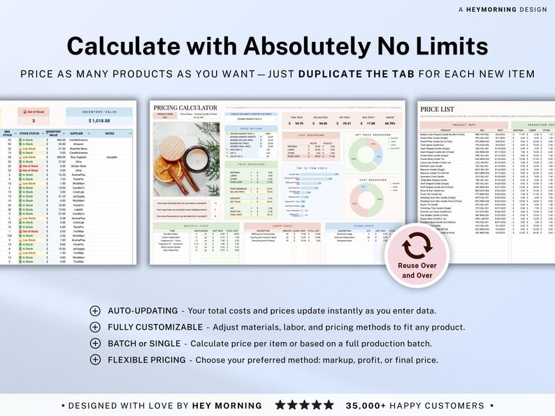 Product Pricing Calculator Spreadsheet Small Business Pricing Template Google Sheets Handmade Product Cost Calculator Excel Profit Margin image 7