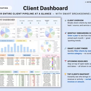 Invoice & Client Tracker Spreadsheet for Small Business CRM Google Sheets Invoice Tracker Generator Excel Lead Management Payment Tracker image 6