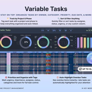 Task Manager Spreadsheet Dark Mode Team Task Tracker Google Sheets Excel Task Priority Matrix Kanban Board To Do List Weekly Schedule image 6