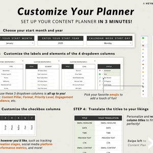 Email Content Calendar Spreadsheet Email Marketing Planner Google Sheets Email Newsletter Schedule Template Digital Email Ideas Organizer image 3