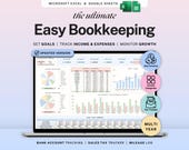Small Business Bookkeeping Template Income Expense Tracker Google Sheets Excel Profit & Loss Accounting Spreadsheet Self Employed Freelancer
