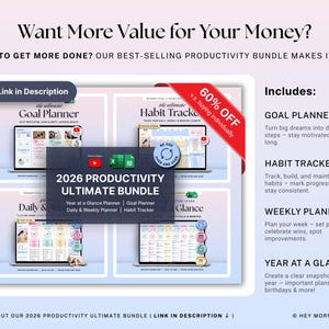 Målplanerare Google Sheets Excel Enkel målspårare Kalkylblad SMART målsättningsmall Årlig visionstavla Nyårslöften 2026 bild 11