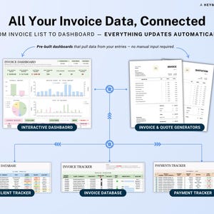 Invoice Tracker Google Sheets Excel Invoice Generator Spreadsheet Small Business Billing Payment Tracker Client Invoice Manager Invoicing image 3