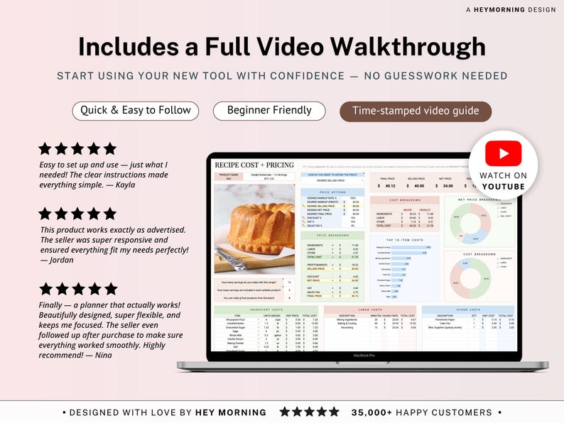 Recipe Cost and Pricing Calculator Spreadsheet for Bakery and Food Business Pricing Tool Google Sheets Excel Cake Ingredient Cost and Profit image 9