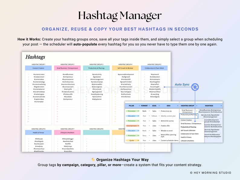 Yearly Social Media Content Calendar Google Sheets Excel Monthly Content Planner for Instagram TikTok Social Media Schedule Spreadsheet image 8