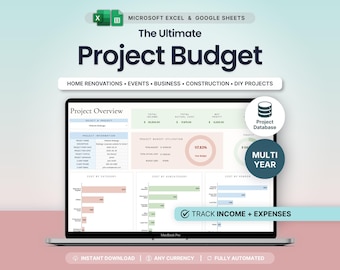 Project Cost Tracker Spreadsheet Project Budget Template Job Costing Google Sheets Project Management Business Income and Expense