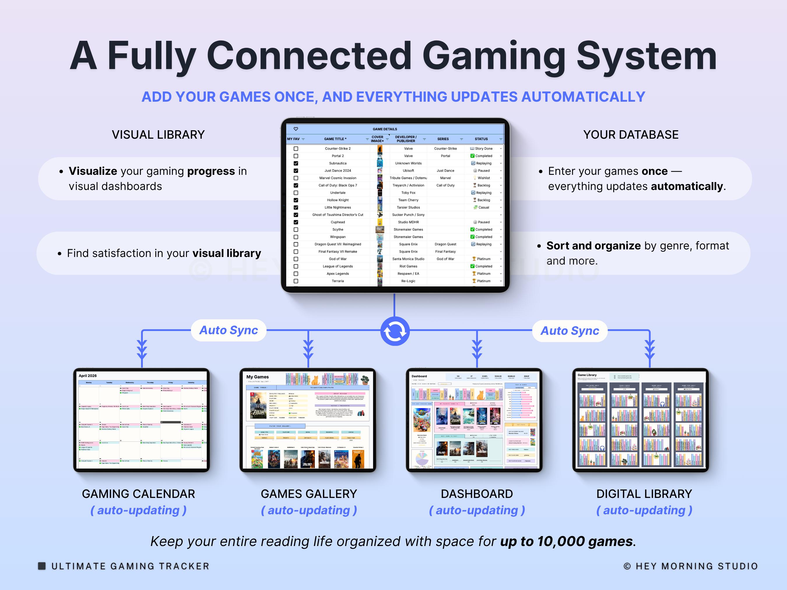 Gaming Tracker Spreadsheet Video Game Log Google Sheets Excel Game ...