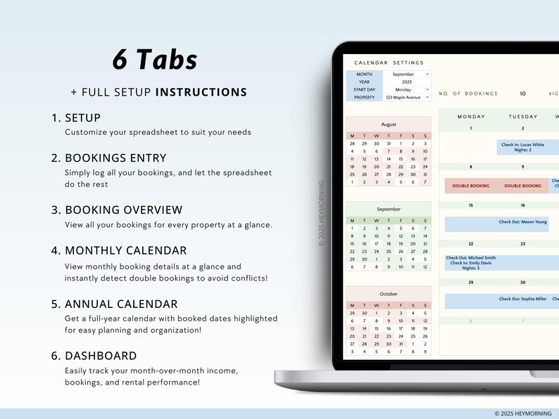 Airbnb Reservation Tracker Google Sheets Vacation Rental Booking ...