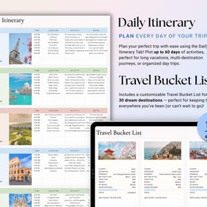 Travel Planner Google Sheets Vacation Planning Spreadsheet Trip Itinerary Travel Budget Tracker Packing List Holiday Checklist Bucket List image 8