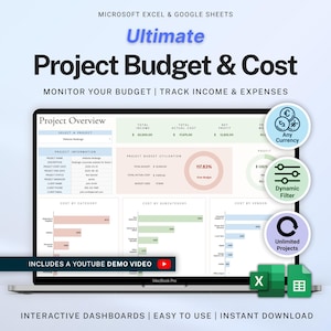 Project Cost Tracker Spreadsheet Project Budget Template Job Costing Google Sheets Project Management Business Income and Expense