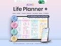 ADHD Life Planner Google Sheets Excel Daily Planner Budget Tracker Habit Tracker Productivity Spreadsheet Monthly Weekly Calendar Routine