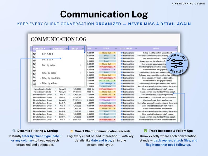 Invoice & Client Tracker Spreadsheet for Small Business CRM Google Sheets Invoice Tracker Generator Excel Lead Management Payment Tracker image 10