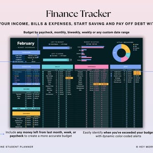 Student Planner Spreadsheet Dark Mode Assignment Tracker Google Sheets ...