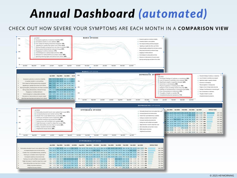 Bipolar Tracker Google Sheets Bipolar Symptom Tracker Spreadsheet Daily Mood Tracker Annual Bipolar Dashboard Bipolar Disorder Template image 7