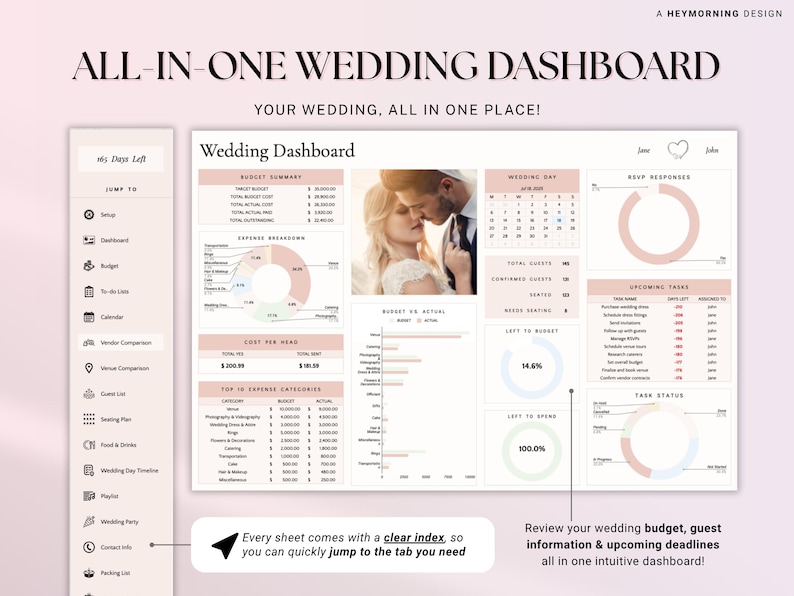 Wedding Planner Spreadsheet Google Sheets Wedding Planning Checklist Wedding Budget Expense Tracker Wedding Itinerary Guest List To Do List image 3