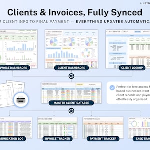 Invoice & Client Tracker Spreadsheet for Small Business CRM Google Sheets Invoice Tracker Generator Excel Lead Management Payment Tracker image 2