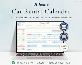 Car Rental Booking Calendar Google Sheets Vehicle Reservation Spreadsheet Turo Rental Tracker Carshare Booking Tracker Fleet Management 2025