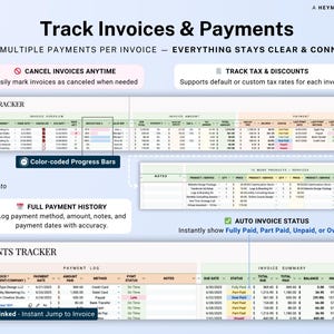 Invoice & Client Tracker Spreadsheet for Small Business CRM Google Sheets Invoice Tracker Generator Excel Lead Management Payment Tracker image 5