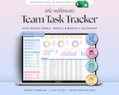 Team Task Tracker Google Sheets Task Management Template for Small Business Employee Work Manager Spreadsheet Excel Recurring Task Planner