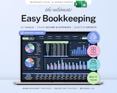 Small business bookkeeping Google Sheets Dark Mode Income Expense Tracker Freelancer Tax Planner Profit Loss Spreadsheet 1099 Mileage Log