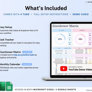 Matriz de decisión Hojas de cálculo de Google Matriz de Eisenhower Plantilla de seguimiento de prioridades de tareas Planificador de volcado de ideas Matriz de urgencia importante para TDAH imagen 2