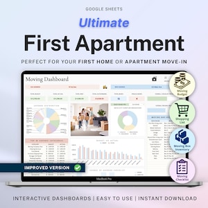 First Apartment Planner Spreadsheet for First Time Renters New Home Setup Checklist Moving Planner Google Sheets First Home Essentials