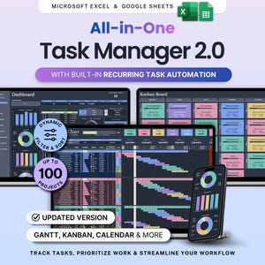 Task Manager Spreadsheet Dark Mode Team Task Tracker Google Sheets Excel Task Priority Matrix Kanban Board To Do List Weekly Schedule