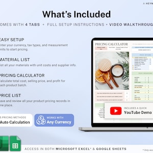 Product Pricing Calculator Spreadsheet Small Business Pricing Template Google Sheets Handmade Product Cost Calculator Excel Profit Margin image 2