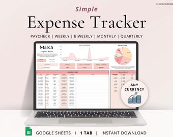 Uitgaventracker Google Spreadsheets Maandelijkse uitgaventracker Spreadsheet Onkostentrackersjabloon Budgetspreadsheet Persoonlijke financiënplanner
