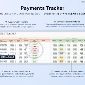 Invoice Tracker Google Sheets Excel Invoice Generator Spreadsheet Small Business Billing Payment Tracker Client Invoice Manager Invoicing image 6