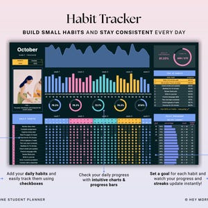 Student Planner Spreadsheet Dark Mode Assignment Tracker Google Sheets ...