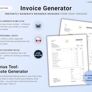 Invoice Tracker Google Sheets Excel Invoice Generator Spreadsheet Small Business Billing Payment Tracker Client Invoice Manager Invoicing image 8