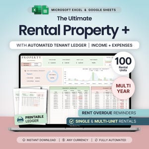 Rental Property Bookkeeping Google Sheets Landlord Spreadsheet Multi Property Income and Expense Tracker Excel Tenant Tracker Rent Payment