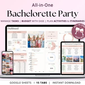 Bachelorette Party Planning Spreadsheet Maid of Honor Planner Google Sheets Bridal Shower Budget Tracker Wedding Shower Organizer Hens Party