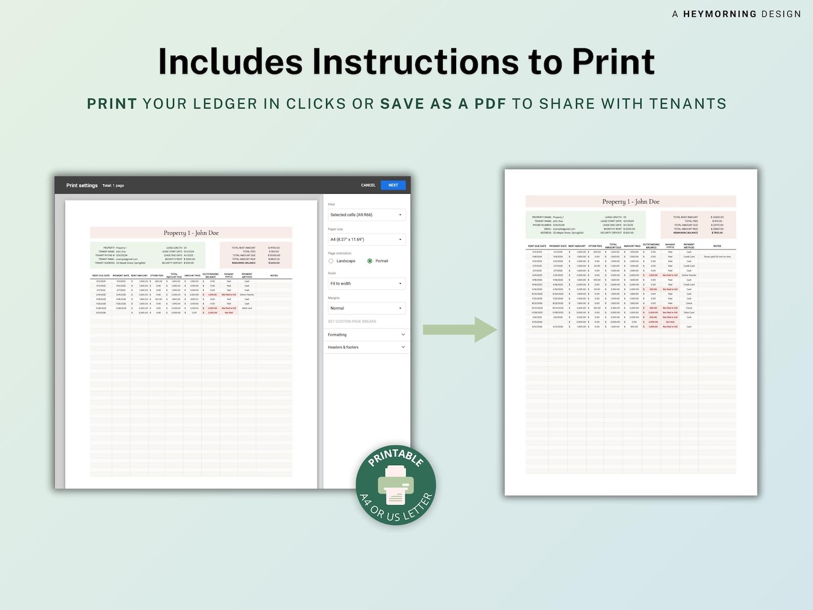 Pad Rent Sheet Rent Payment Ledger Spreadsheet Tenant Ledger Google Sheets Landlord ...