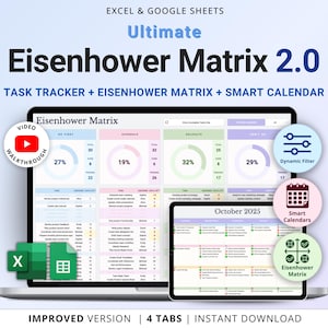 Matrice delle decisioni Fogli Google Matrice di Eisenhower Foglio di calcolo Modello di monitoraggio delle priorità delle attività Brain Dump Planner ADHD Urgente Importante Matrice