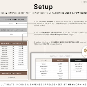 Income Expense Tracker Spreadsheet Personal Finances Planner Business Profit Loss Google Sheets Bookkeeping Template Yearly Budget Tracker image 3