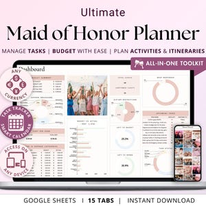 Trauzeugin Planer Junggesellinnenparty Planung Tabelle Hochzeitsdusche Budget Tracker Brautparty Veranstalter Hens Party Event-Planer