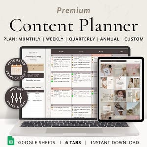Eenvoudige socialemediaplanner Spreadsheet Maandelijkse inhoudskalender Google Spreadsheets Socialmedia-marketingsjabloon voor contentmaker