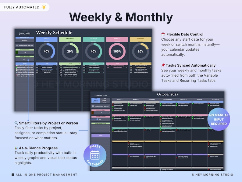 Task Manager Spreadsheet Dark Mode Team Task Tracker Google Sheets Excel Task Priority Matrix Kanban Board To Do List Weekly Schedule image 11